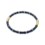 Bracelet bambou émaillé bleu pour femme composé de segments arrondis bleu profond séparés par des détails dorés brillants et une fermeture discrète intégrée.