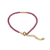 Bracelet Ruby Line pour femme avec perles rouges facettées, détails dorés en acier inoxydable et chaînette d'extension ajustable.