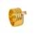 Bague pour femme en acier inoxydable dorée au design multirangs avec une pierre centrale ovale et une rangée de détails scintillants.