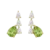 Boucles d'oreilles femme dorées avec pierre verte en goutte et pierres transparentes, design élégant et raffiné.